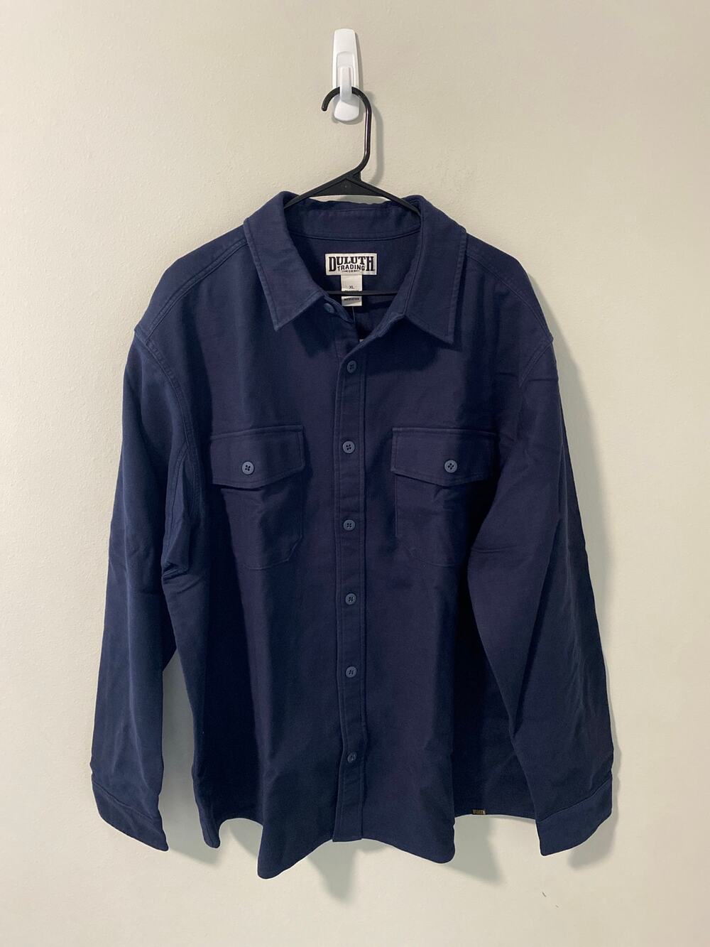 New Duluth Trading Officer's Slub Sateen Shirt Jac Men's XLG NWT, Navy